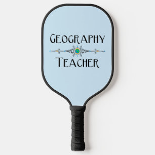 Dekorative Linie für Geografie-Lehrer Pickleball Schläger