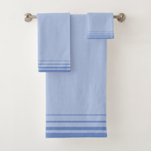 Dekorative Linien auf Hellblau Badhandtuch Set