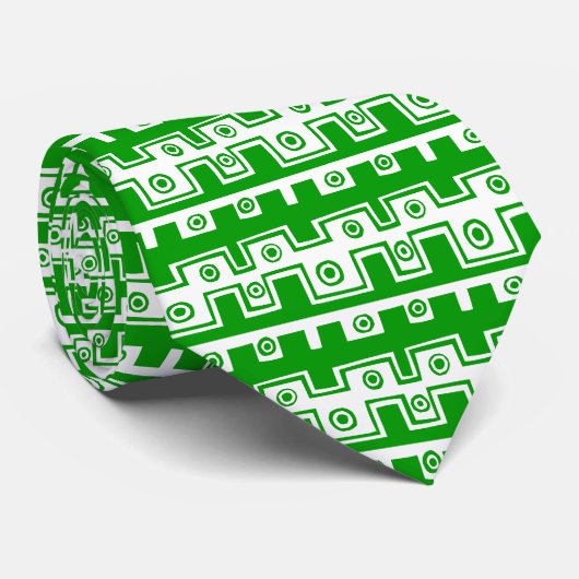 Dekorative Linien grün und weiß Krawatte (Gerollt)