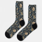 Dekorative Luxus-Blumenornamentik Socken (Linkes Detail)