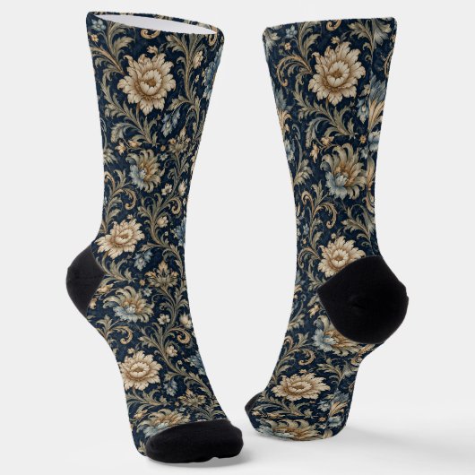 Dekorative Luxus-Blumenornamentik Socken (Gewinkelt)