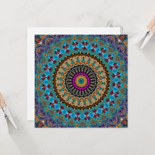 Dekorative Mandala-Einladung Einladung (Vorderseite/Rückseite Beispiel)