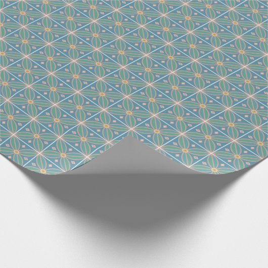 Dekorative marokkanische Blume Fliesen aquamarin u Geschenkpapier (Ecke)