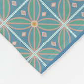 Dekorative marokkanische Blume gekachelt aquamarin Fleecedecke (Ecke)