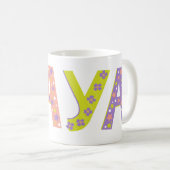 Dekorative Maya-Blume und Tasse (VorderseiteRechts)