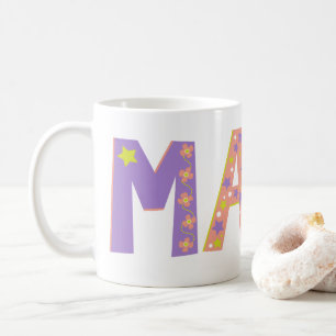 Dekorative Maya-Blumen und Stern Tasse