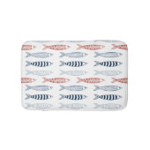 Dekorative mediterrane Sardinen Fischmuster Badematte (Vorderseite)