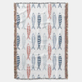 Dekorative mediterrane Sardinen Fischmuster Decke (Vorderseite Vertikal)