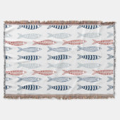 Dekorative mediterrane Sardinen Fischmuster Decke (Vorderseite)