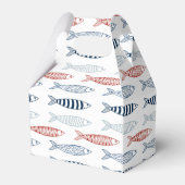 Dekorative mediterrane Sardinen Fischmuster Geschenkschachtel (Rückseite)