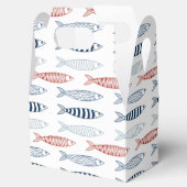 Dekorative mediterrane Sardinen Fischmuster Geschenkschachtel (Geöffnet)