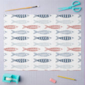 Dekorative mediterrane Sardinen Fischmuster Seidenpapier (Basteln)