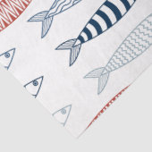 Dekorative mediterrane Sardinen Fischmuster Seidenpapier (Ausschnitt)