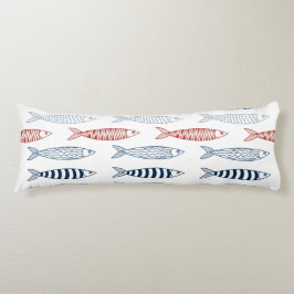 Dekorative mediterrane Sardinen Fischmuster Seitenschläferkissen