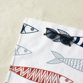 Dekorative mediterrane Sardinen Fischmuster Strandtuch (Beispiel)