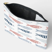 Dekorative mediterrane Sardinen Fischmuster Zubehörtasche (Offen)