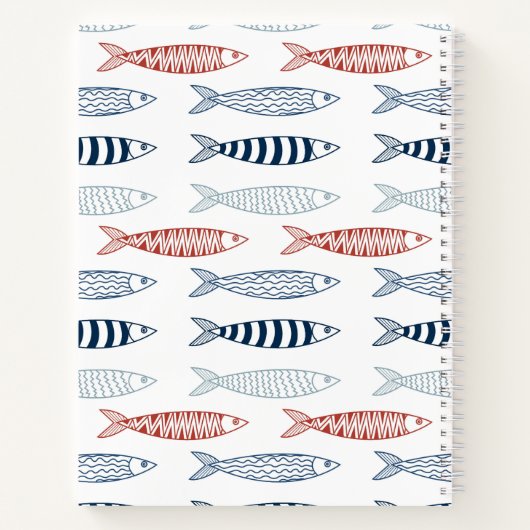 Dekorative mediterrane Sardinen Fischrezeptur Notizblock (Rückseite)