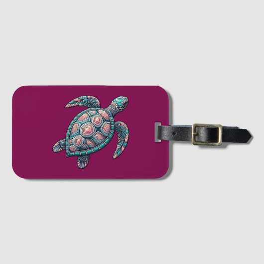 Dekorative Meeresschildkröte Gepäckanhänger (Vorderseite (Horizontal))