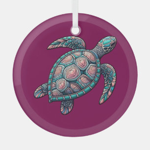 Dekorative Meeresschildkröte Ornament Aus Glas