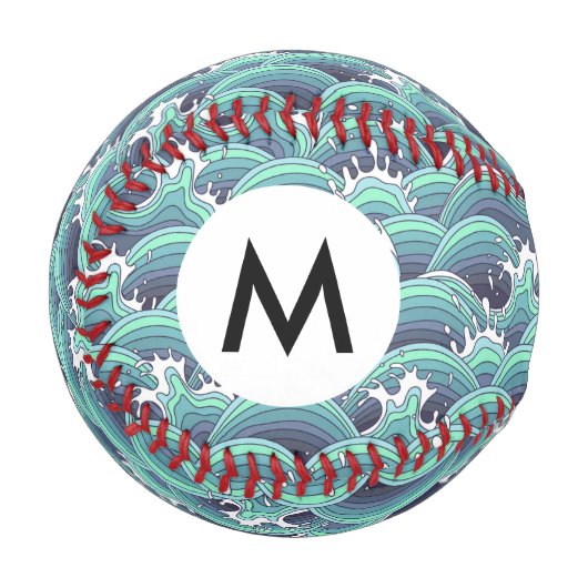 Dekorative Meereswelle Baseball (Vorderseite Links)