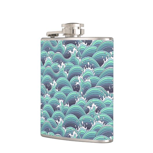 Dekorative Meereswelle Flachmann (Links)