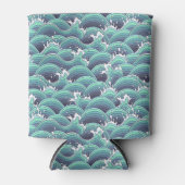 Dekorative Meereswellen Hintergrund Dosenkühler (Vorderseite)