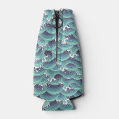 Dekorative Meereswellen Hintergrund Flaschenkühler (Rückseite)