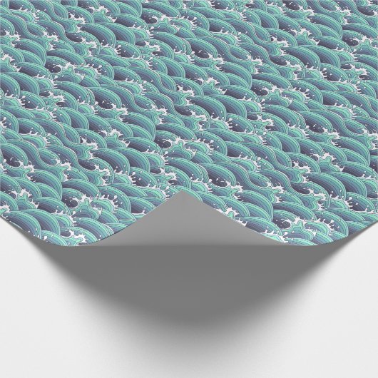 Dekorative Meereswellen Hintergrund Geschenkpapier (Ecke)