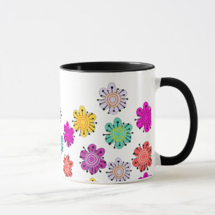 Dekorative mehrfarbige Blumen Tasse