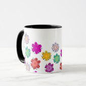 Dekorative mehrfarbige Blumen Tasse (Vorderseite Links)