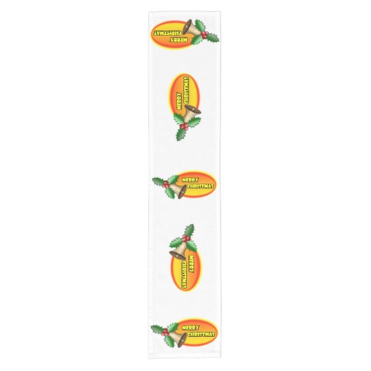 Dekorative Merry Weihnachten Heiligen Abzeichen Ov Kurzer Tischläufer (Vorderseite)