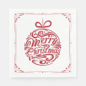 Dekorative Merry Weihnachtsschmuck Napkin Serviette (Vorderseite)