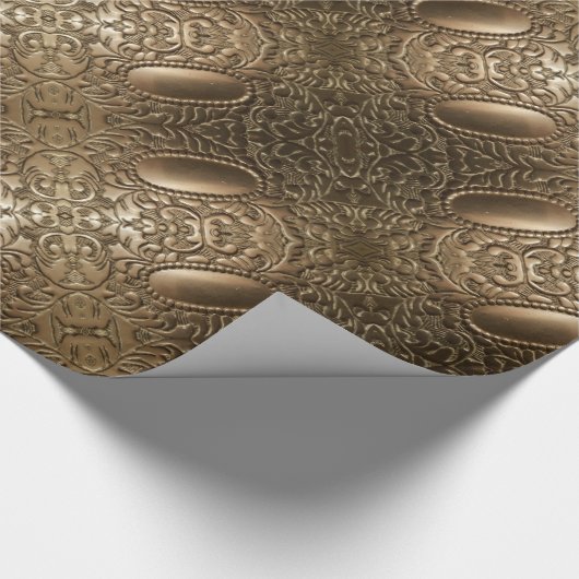 Dekorative Metallische Antike Silber Elegantes Mus Geschenkpapier (Ecke)