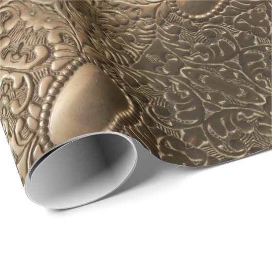 Dekorative Metallische Antike Silber Elegantes Mus Geschenkpapier (Rolleneckpunkt)