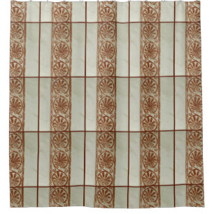Dekorative Mittelmeerbrown-Grenze Duschvorhang