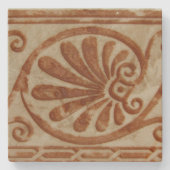 Dekorative Mittelmeerbrown-Grenze Steinuntersetzer (Vorderseite)