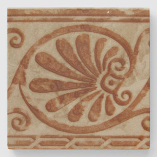 Dekorative Mittelmeerbrown-Grenze Steinuntersetzer