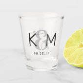 Dekorative moderne Hochzeit ID887 Schnapsglas (Vorderseite)