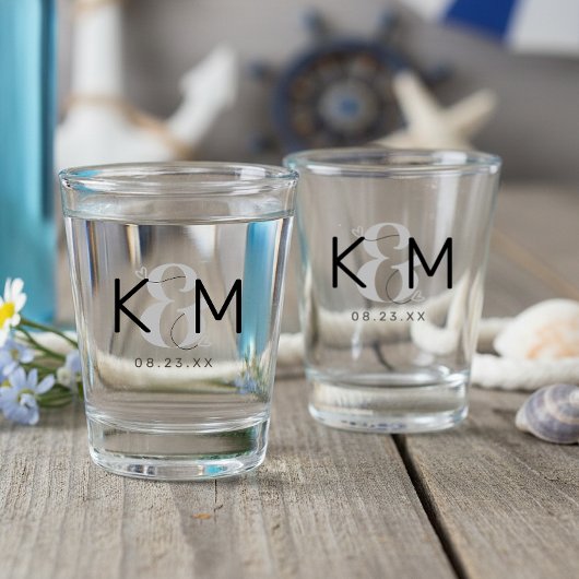 Dekorative moderne Hochzeit ID887 Schnapsglas