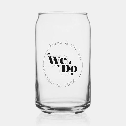 Dekorative moderne Hochzeit Wir tun ID887 Dosenglas (Vorderseite)