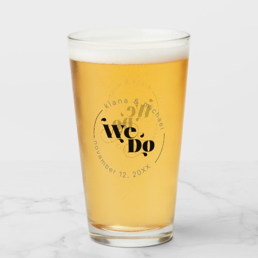 Dekorative moderne Hochzeit Wir tun ID887 Glas (Vorne (Gefüllt))