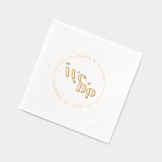 Dekorative moderne Hochzeit Wir tun ID887 Servietten Mit Folie (Links)