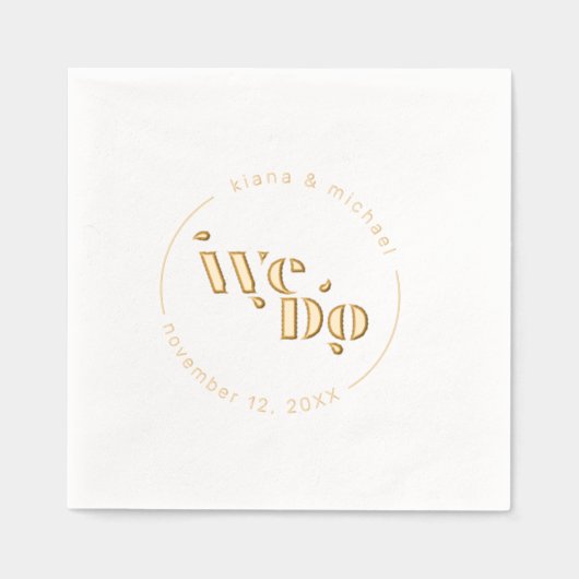 Dekorative moderne Hochzeit Wir tun ID887 Servietten Mit Folie (Vorderseite)