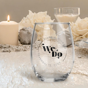 Dekorative moderne Hochzeit Wir tun ID887 Weinglas Ohne Stiel