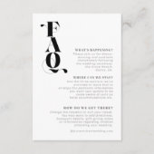 Dekorative moderne Hochzeitdetails FAQ ID887 Begleitkarte (Vorderseite)