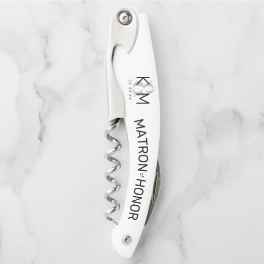 Dekorative Moderne Hochzeitmatrone B-ID887 Kellnermesser (Vorderseite)