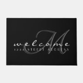 Dekorative Monogramm und Adresse | Begrüßung Fußmatte (Vorderseite)