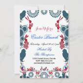 Dekorative Motif Osterbrunch Chick Birds Bunny Einladung (Vorderseite)