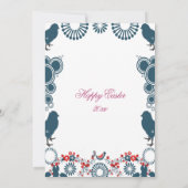 Dekorative Motif Osterbrunch Chick Birds floral Einladung (Rückseite)