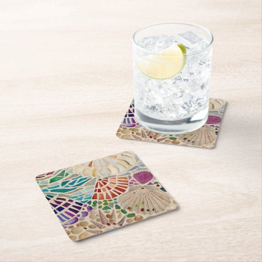 Dekorative Muscheln Rechteckiger Pappuntersetzer (Vor Ort)